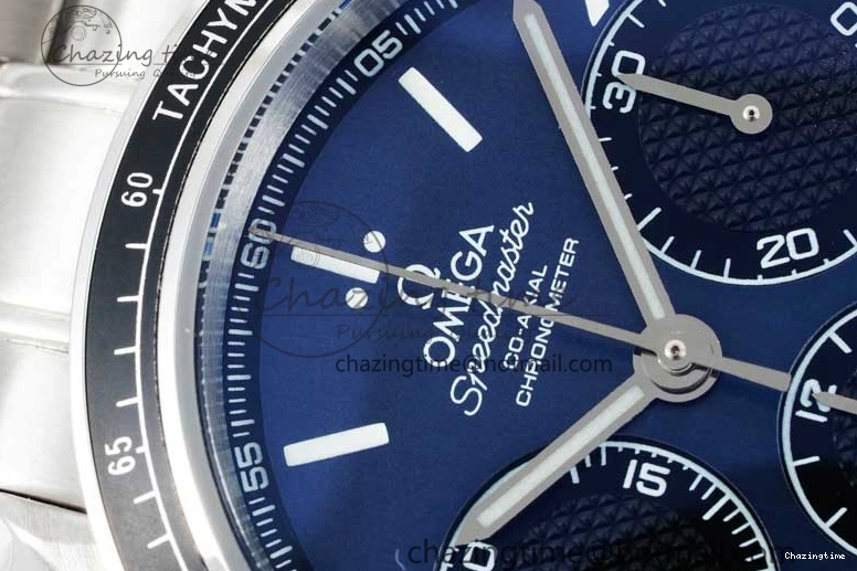 0405 UrbanChic Speedmaster Racing Master SS HKF Best Edition Blue Black Dial on SS Bracelet A 7808